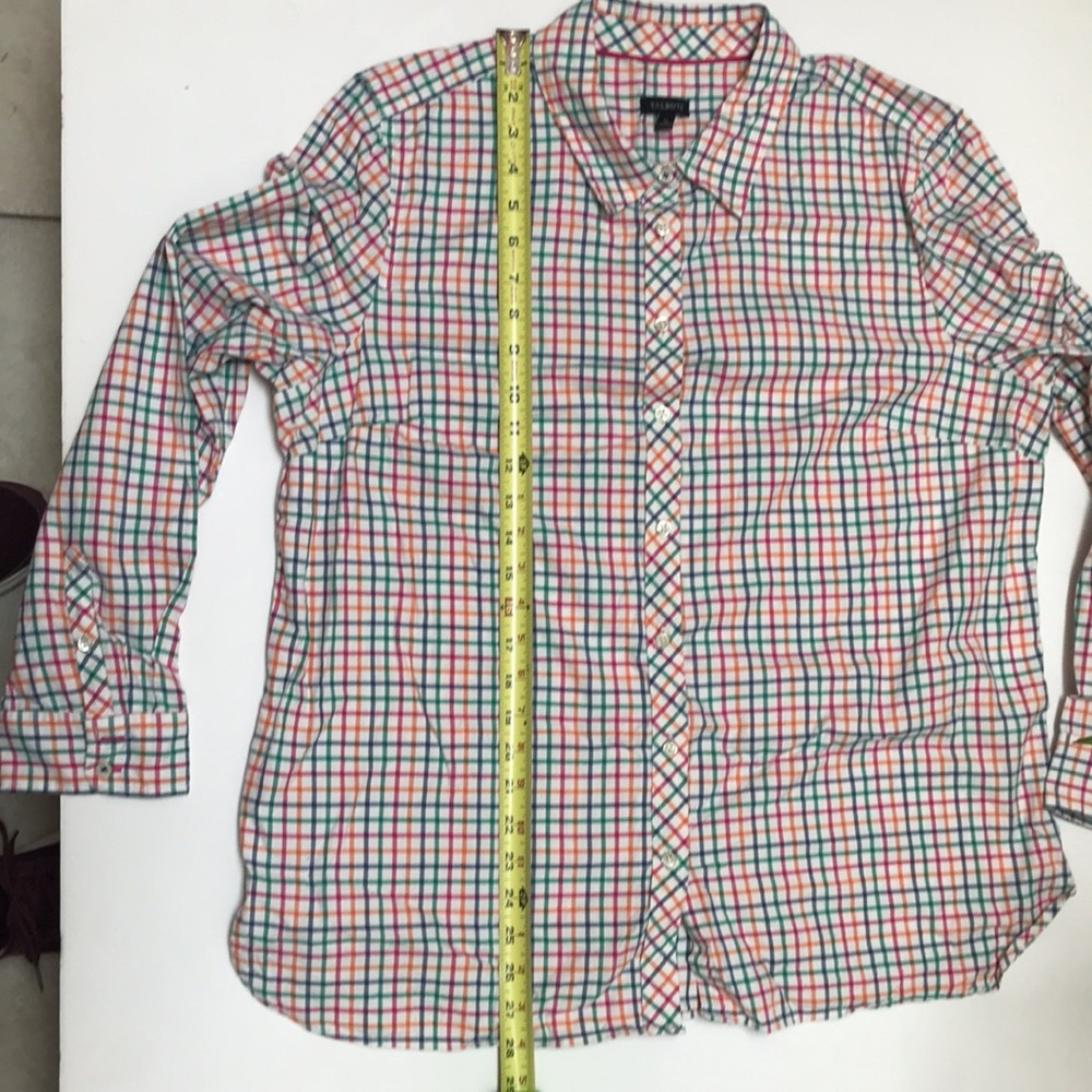 Talbots cotton window-check plaid shirt - Picture 5 of 7